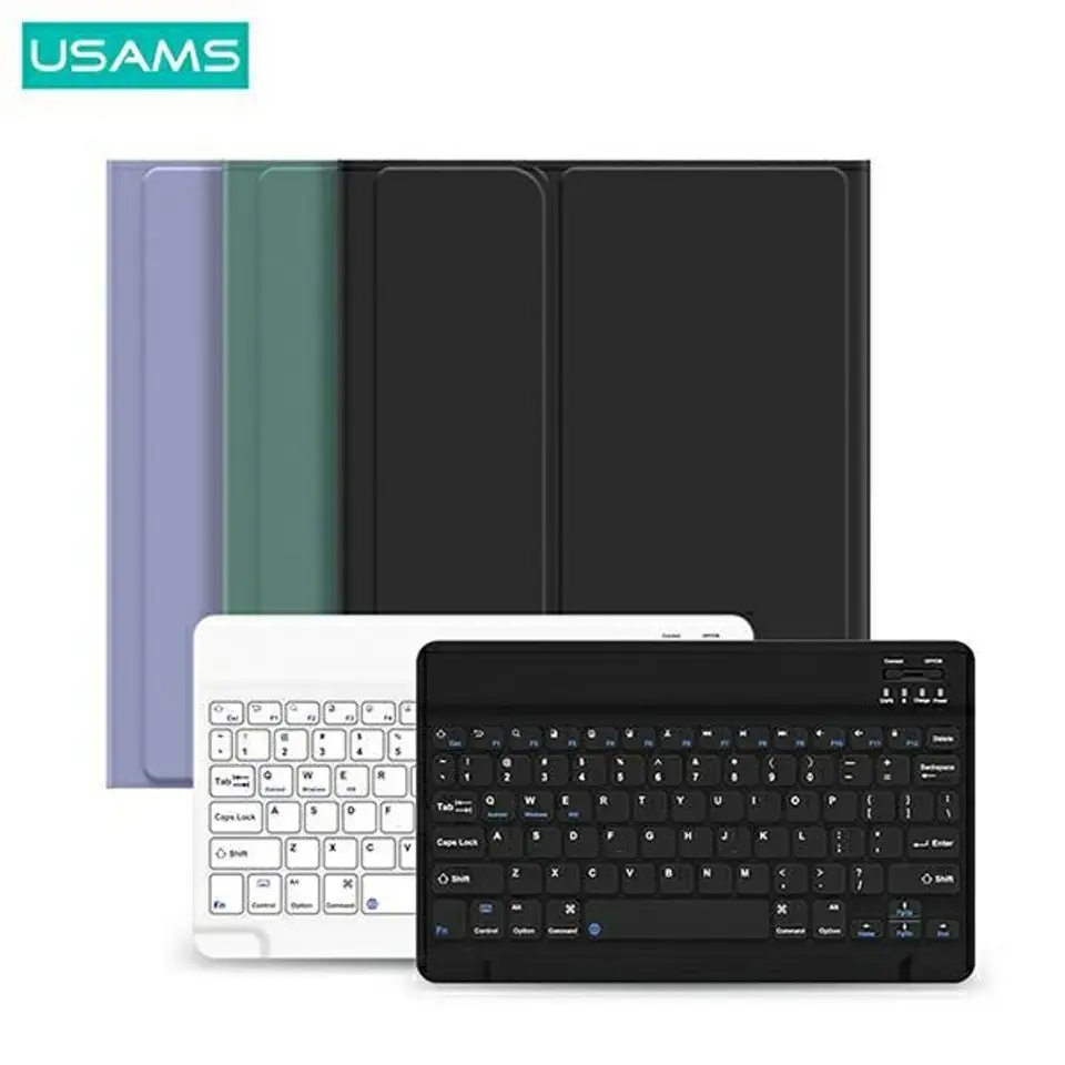 ⁨USAMS Etui Winro z klawiaturą iPad Pro 11" fioletowe etui-biała klawiatura/purple cover-white keyboard IP011YRXX03 (US-BH645)⁩ w sklepie Wasserman.eu