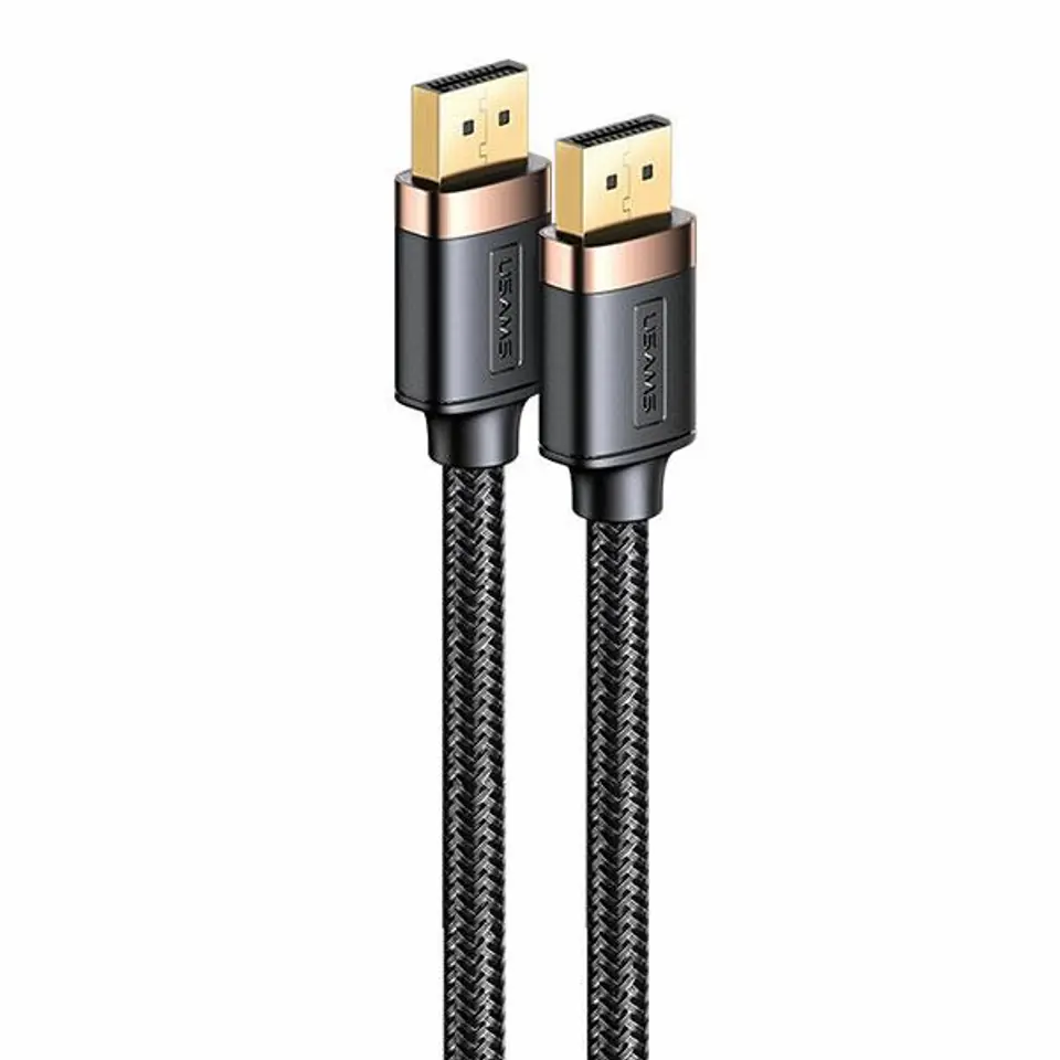 ⁨USAMS DP- DP Cable U74 2.0m black/ black 4K HD SJ531HD01 (US-SJ531)⁩ at Wasserman.eu