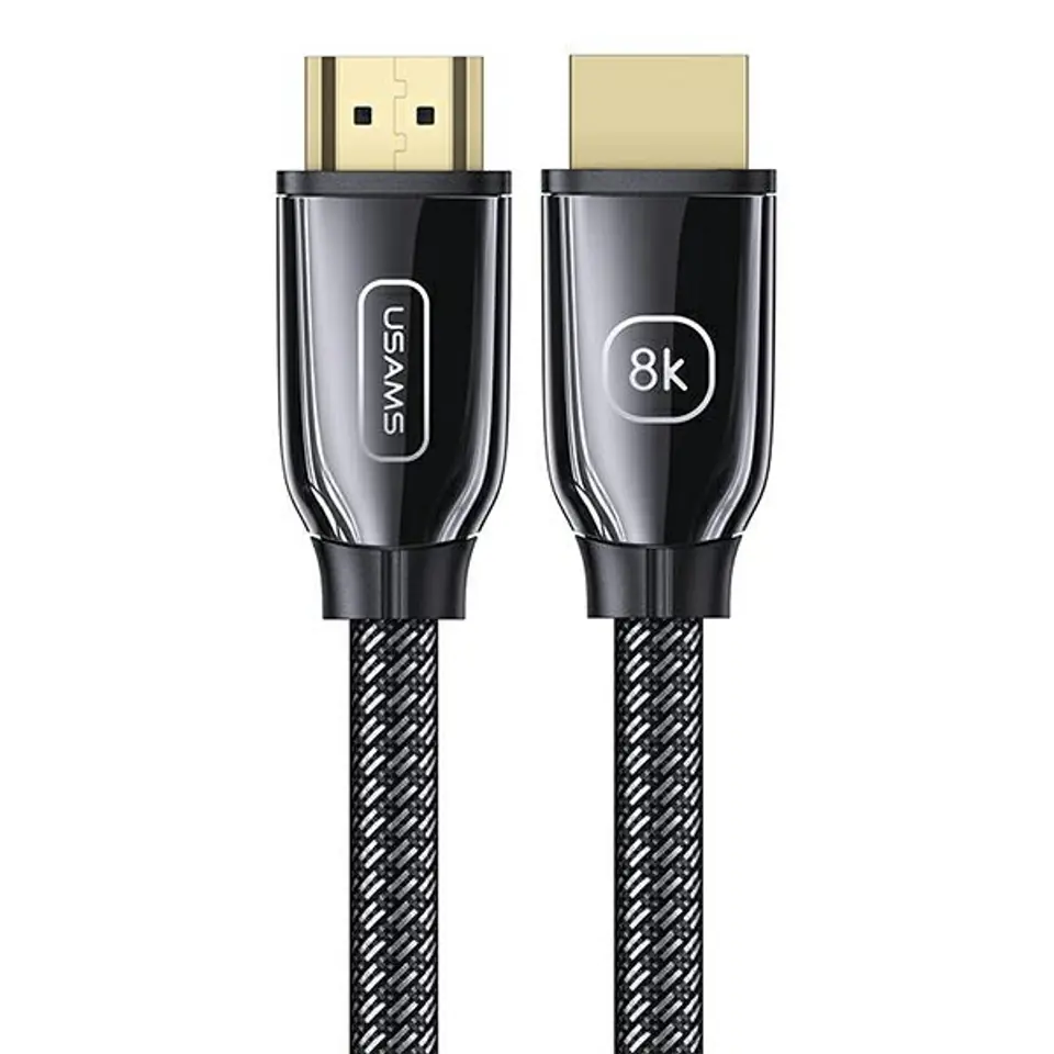 ⁨USAMS HDMI - HDMI 2.1 U67 cable 2m 8K black/black Ultra HD SJ497HD01 (US-SJ497)⁩ at Wasserman.eu