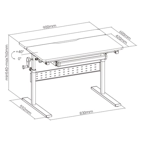 ⁨Biurko dziecięce regulowane XD SPE-X102WL 90x60 cm⁩ w sklepie Wasserman.eu