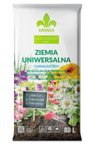 ⁨Ziemia uniwersalna z nawilżaczem Podłoże Kronen Ecofibrex (80 L)⁩ w sklepie Wasserman.eu