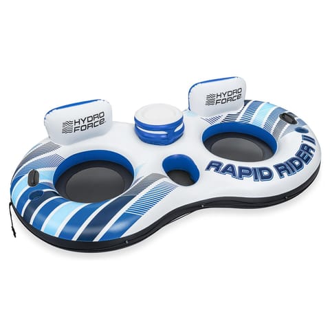 ⁨Dmuchany Materac do pływania dla 2 osób BESTWAY 240x122x50cm + Oparcia + Schowki⁩ w sklepie Wasserman.eu