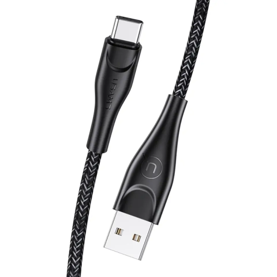 ⁨USAMS Braided cable U41 USB-C 1m 2A black/black SJ392USB01 (US-SJ392)⁩ at Wasserman.eu