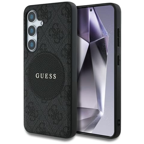 ⁨Etui Guess 4G Round Patch Classic Logo   MagSafe do Samsung Galaxy S25 czarny⁩ w sklepie Wasserman.eu