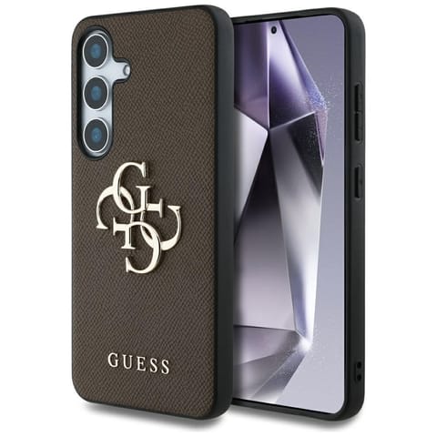 ⁨Etui Guess Grained Big 4G Logo Small     Classic Logo do Samsung Galaxy S25 brązowy⁩ w sklepie Wasserman.eu