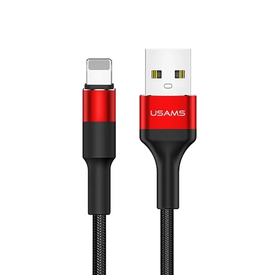 ⁨USAMS Braided Cable U5 2A lightning red/red 1.2m SJ220IP02 (US-SJ220)⁩ at Wasserman.eu