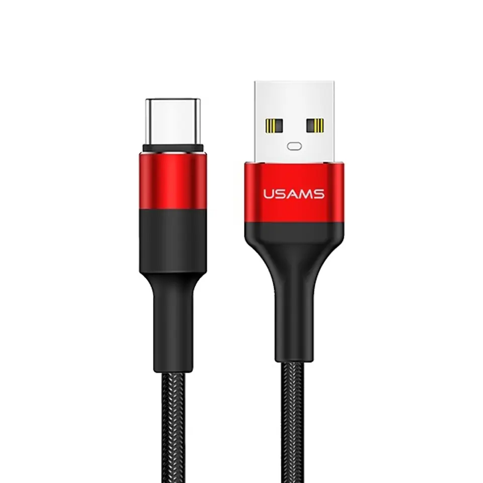 ⁨USAMS Braided cable U5 2A USB-C red y/red 1.2m SJ221TC02 (US-SJ221)⁩ at Wasserman.eu