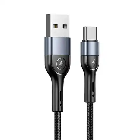 ⁨USAMS Kabel pleciony U55 2A USB-C czarny/black 1m SJ449USB01 (US-SJ449)⁩ w sklepie Wasserman.eu