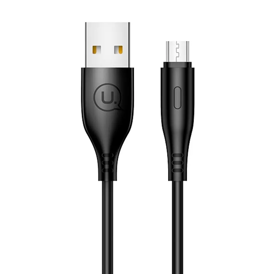 ⁨USAMS Cable U18 microUSB 2A Fast Charge 1m black/black SJ268USB01 (US-SJ268)⁩ at Wasserman.eu