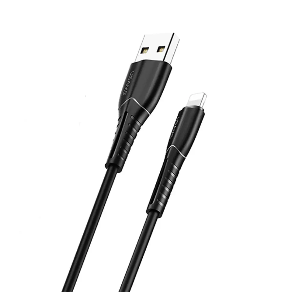 ⁨USAMS Kabel U35 lightning 2A Fast Charge 1m czarny/black SJ364USB01 (US-SJ364)⁩ w sklepie Wasserman.eu