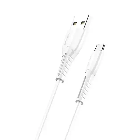 ⁨USAMS Kabel U35 USB-C 2A Fast Charge 1m biały/white SJ366USB02 (US-SJ366)⁩ w sklepie Wasserman.eu