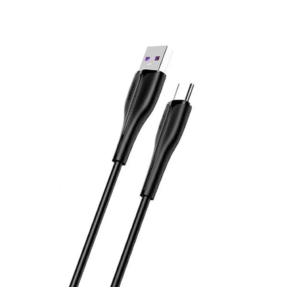 ⁨USAMS U38 USB-C 5A Fast Charge Cable for OPPO/HUAWEI 1m black/black SJ376USB01 (US-SJ376)⁩ at Wasserman.eu