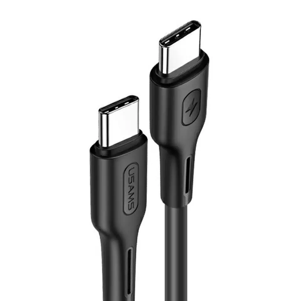 ⁨USAMS Kabel U43 USB-C na USB-C 100W PD Fast Charge 5A 1.2m czarny/black SJ459USB01 (US-SJ459)⁩ w sklepie Wasserman.eu