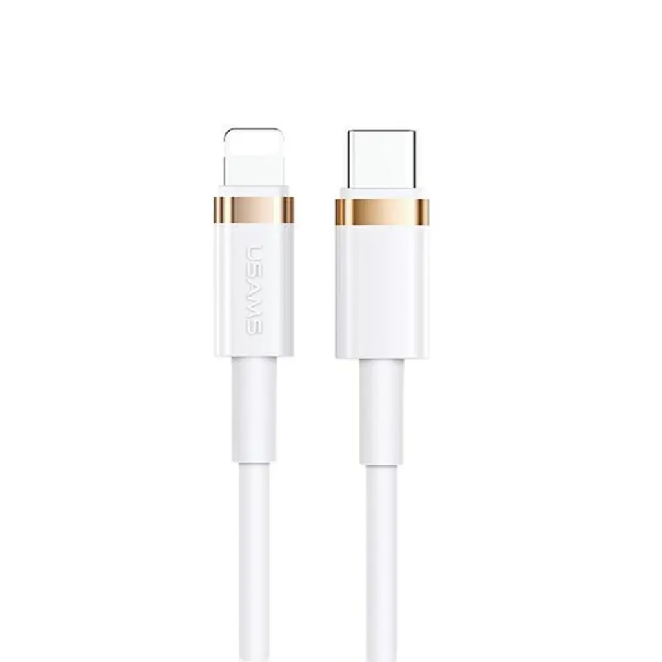 ⁨USAMS U63 USB-C to Lightning Cable 1.2m 20W PD Fast Charge white/white SJ484USB02 (US-SJ484)⁩ at Wasserman.eu