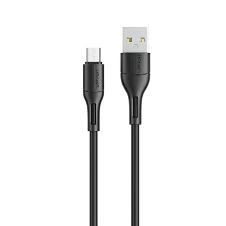 ⁨USAMS Cable U68 microUSB 2A Fast Charge 1m black/black SJ502USB01 (US-SJ502)⁩ at Wasserman.eu