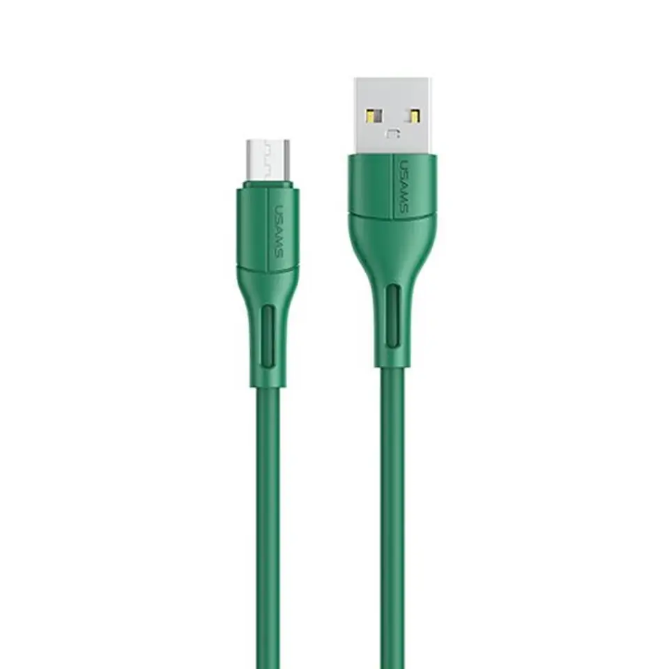 ⁨USAMS Cable U68 microUSB 2A Fast Charge 1m green/green SJ502USB04 (US-SJ502)⁩ at Wasserman.eu