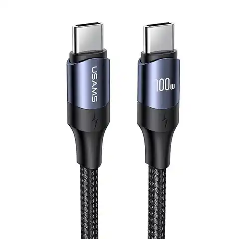 ⁨USAMS Kabel U71 USB-C na USB-C 1,2m 100W PD Fast Charge czarny/black SJ524USB01 (US-SJ524)⁩ w sklepie Wasserman.eu
