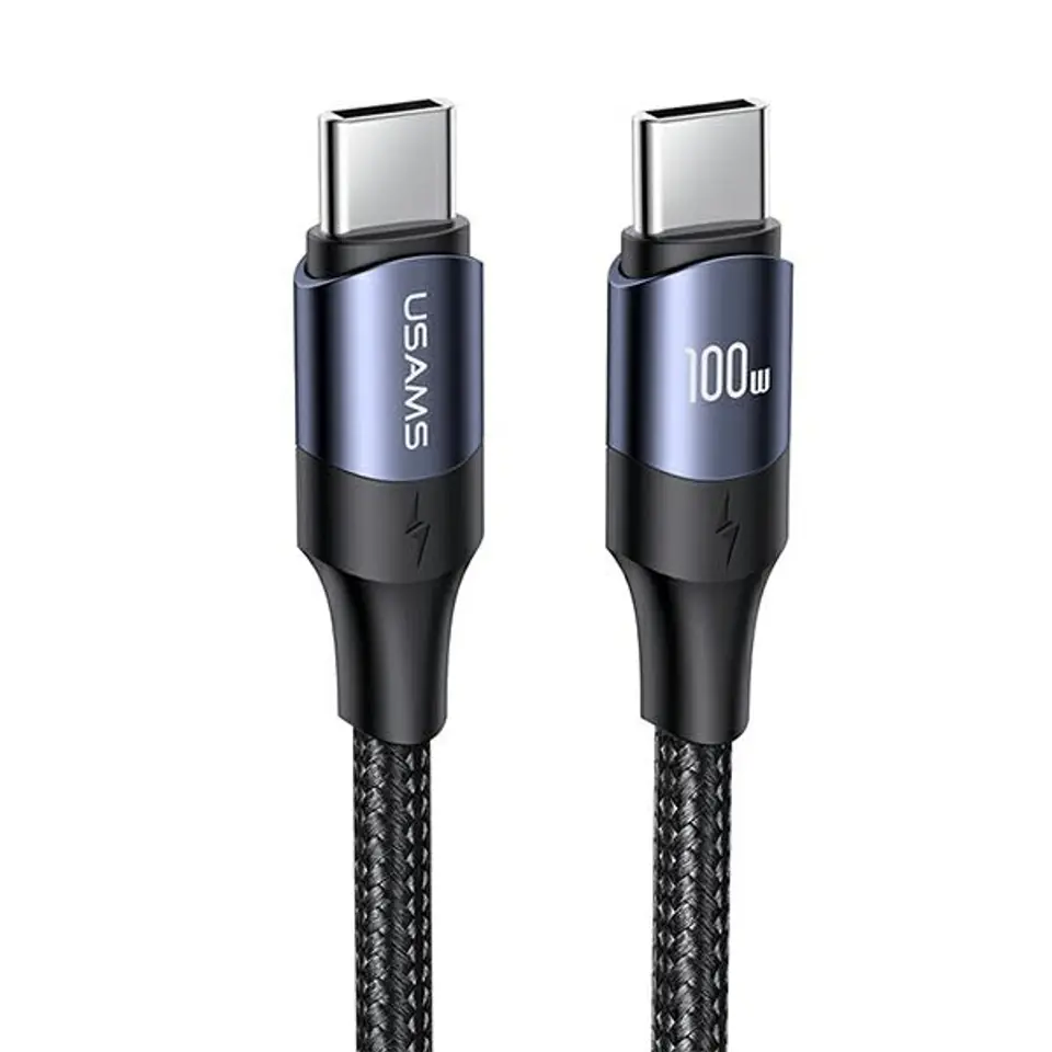 ⁨USAMS Cable U71 USB-C to USB-C 1.2m 100W PD Fast Charge black/black SJ524USB01 (US-SJ524)⁩ at Wasserman.eu