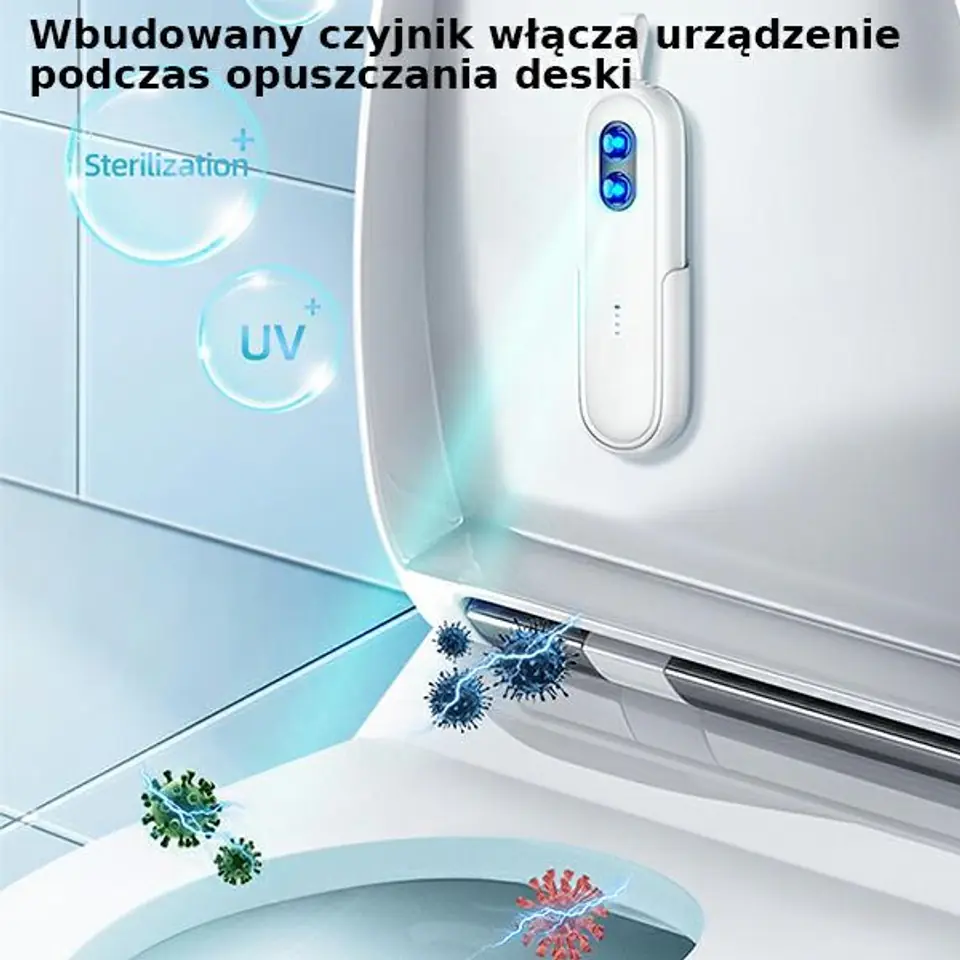 ⁨USAMS Lampa do dezynfekcji toalety UV-C ręczna sterylizator biały/white ZB210XDH01 (US-ZB210)⁩ w sklepie Wasserman.eu