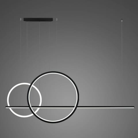 ⁨Lampa wisząca Linea No.4 60/40cm czarna 3k (Barwa światła delikatnie ciepła, Kolor Biały, Możliwość ściemniania nie)⁩ w sklepie Wasserman.eu