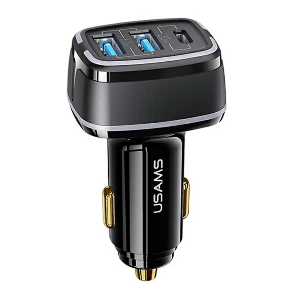 ⁨USAMS Order. alone. 2xUSB+1xUSB-C C24 80W (only head) Fast Charge black/black CC126TC01 (US-CC126)⁩ at Wasserman.eu
