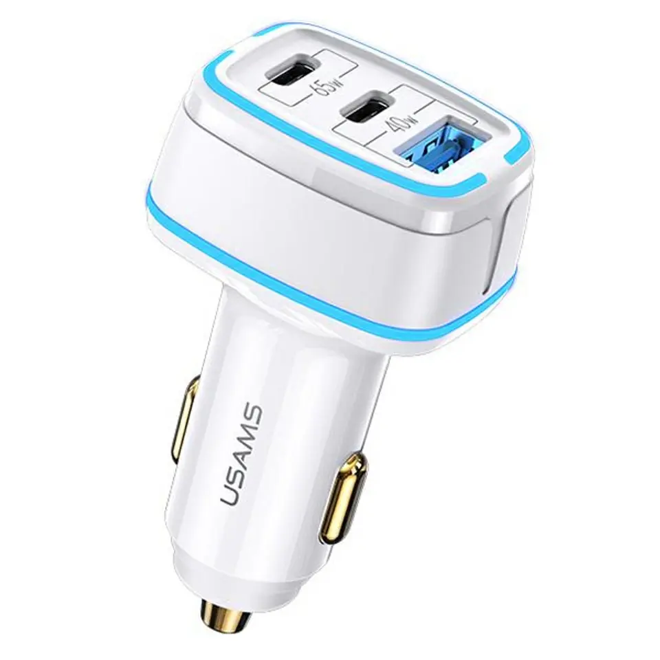 ⁨USAMS Ład. sam. 2xUSB-C+1xUSB C24 105W Fast Charge biały/white CC141TC02 (US-CC141)⁩ w sklepie Wasserman.eu