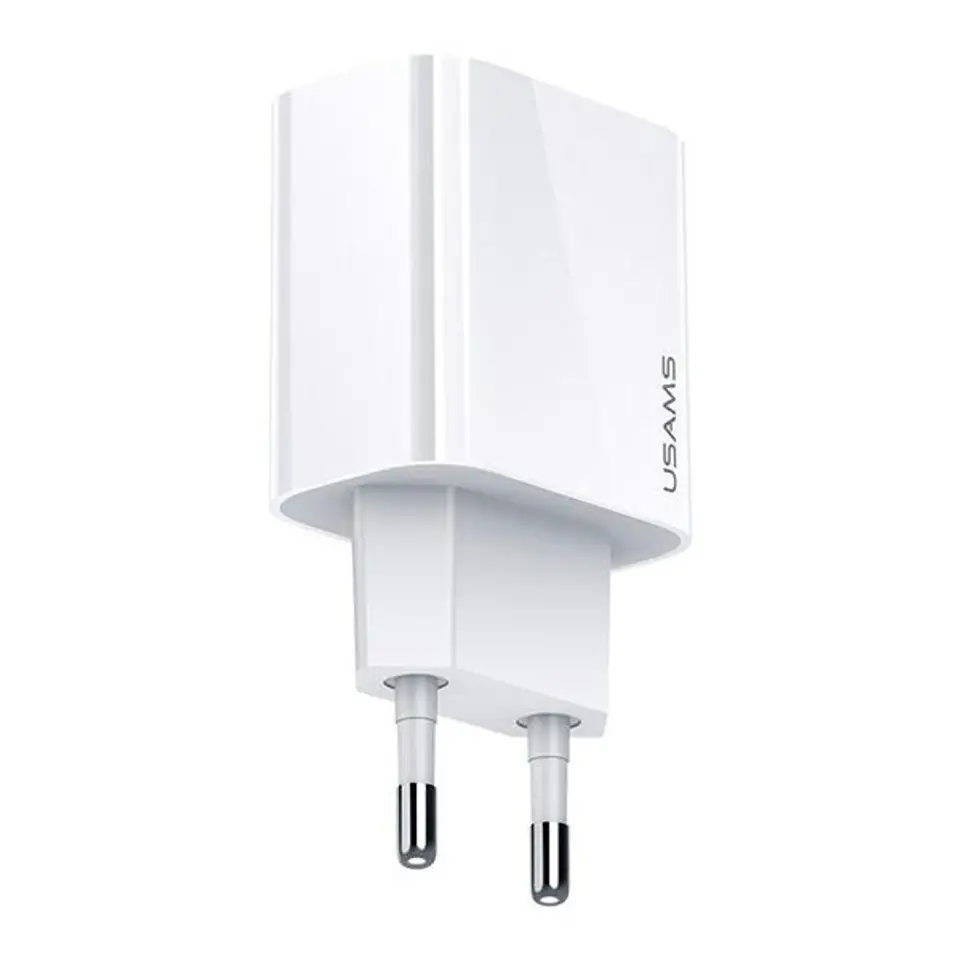 ⁨USAMS Order. mow. 1xUSB-C T34 20W 5V-3A (only head) PD3.0 Fast Charging white/white CC118TC01 (US-CC118)⁩ at Wasserman.eu