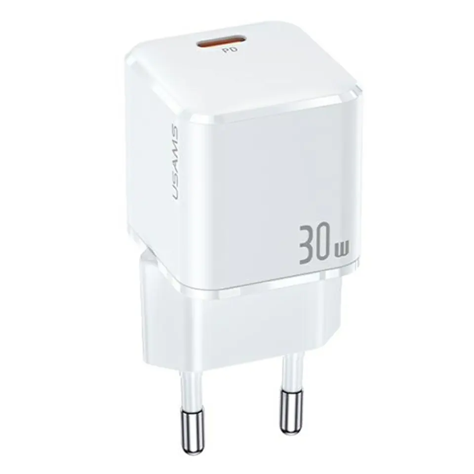 ⁨USAMS Ład. siec. 1xUSB-C T45 mini 30W (only head) PD3.0 Fast Charging biały/white CC148TC02 (US-CC148)⁩ w sklepie Wasserman.eu