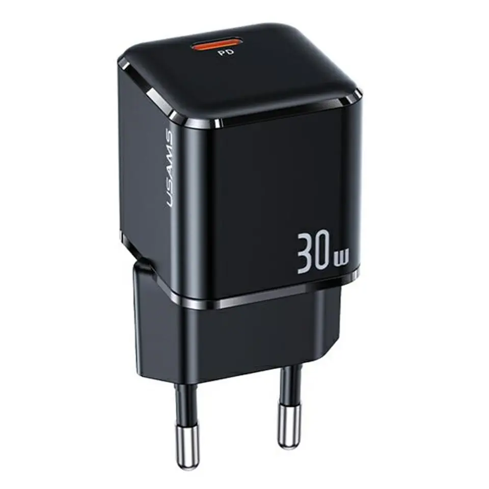 ⁨USAMS Order. mow. 1xUSB-C T45 mini 30W (only head) PD3.0 Fast Charging black/black CC148TC01 (US-CC148)⁩ at Wasserman.eu