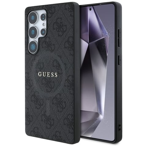 ⁨Etui Guess Leather 4G Colored Ring       Classic Logo MagSafe Samsung Galaxy S25 Ultra czarny⁩ w sklepie Wasserman.eu