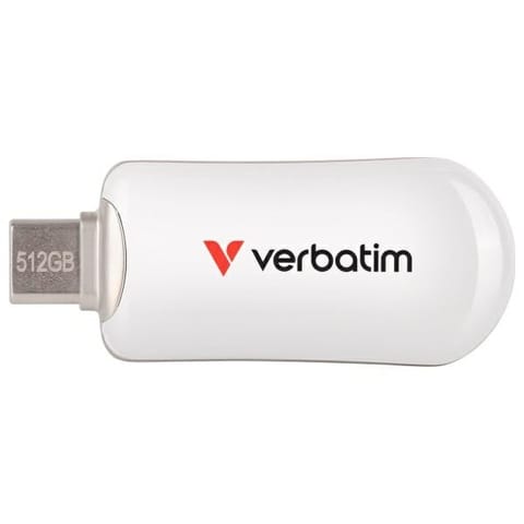 ⁨Pendrive Verbatim Plectra 512GB USB-C     biały/white 30231⁩ w sklepie Wasserman.eu