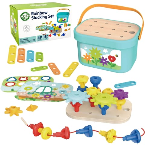 ⁨WOOPIE GREEN Konstrukcyjny BOX Motoryczny Montessori 12w1 FSC⁩ w sklepie Wasserman.eu