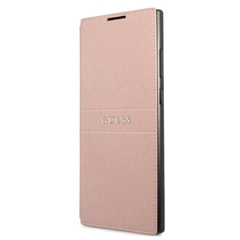 ⁨Guess GUBKS22LPSASBPI S22 Ultra S908  różowy/pink book Saffiano Stripes⁩ w sklepie Wasserman.eu