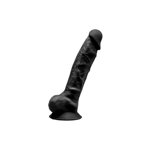 ⁨Silexd Silikonowe Dildo 20 cm Black⁩ w sklepie Wasserman.eu