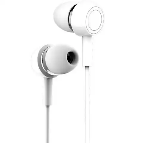 ⁨USAMS Stereo headphones EP-12 white / white HSEP1202 jack 3.5mm⁩ at Wasserman.eu