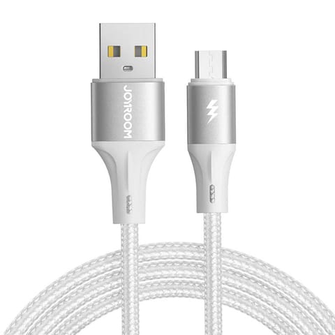 ⁨Kabel USB Joyroom Light-Speed USB do Micro  SA25-AM3,  3A / 1.2m (biały)⁩ w sklepie Wasserman.eu