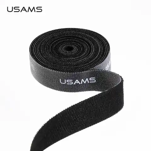 ⁨USAMS Taśma organizer do kabli Velcro 1m czarny/black ZB60ZD02 (US-ZB060)⁩ w sklepie Wasserman.eu