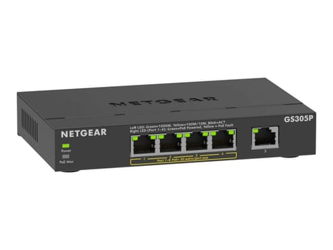 ⁨Przełącznik NETGEAR GS305P-300EUS (5x 10/100/1000 )⁩ w sklepie Wasserman.eu