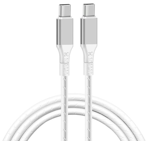 ⁨Kabel USB typ-C - USB typ-C eXtremestyle Ampere (2 m, biały)⁩ w sklepie Wasserman.eu