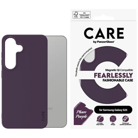 ⁨Etui CARE by PanzerGlass Fashion QI do   Samsung Galaxy S25 fioletowy⁩ w sklepie Wasserman.eu