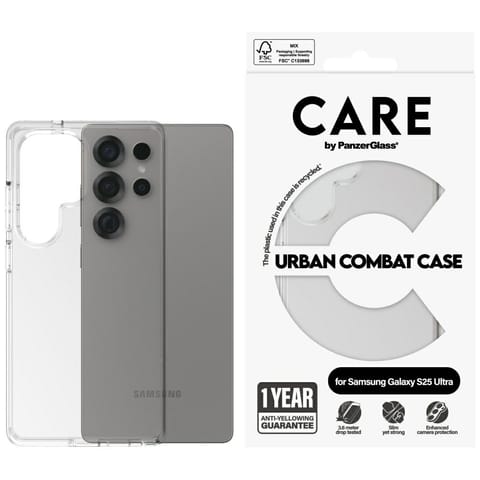 ⁨Etui CARE by PanzerGlass Flagship Urban  Combat do Samsung Galaxy S25 Ultra przezroczysty⁩ w sklepie Wasserman.eu