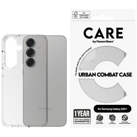 ⁨Etui CARE by PanzerGlass Flagship Urban  Combat do Samsung Galaxy S25+ przezroczysty⁩ w sklepie Wasserman.eu