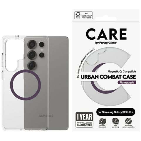 ⁨Etui CARE by PanzerGlass Flagship Urban  Combat Purple QI do Samsung Galaxy S25 Ultra przezroczysty⁩ w sklepie Wasserman.eu