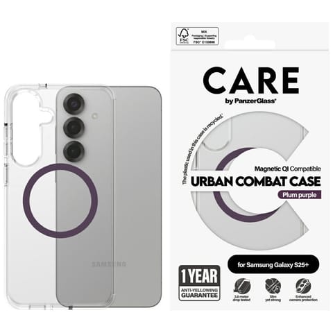 ⁨Etui CARE by PanzerGlass Flagship Urban  Combat Purple QI do Samsung Galaxy S25+ przezroczysty⁩ w sklepie Wasserman.eu