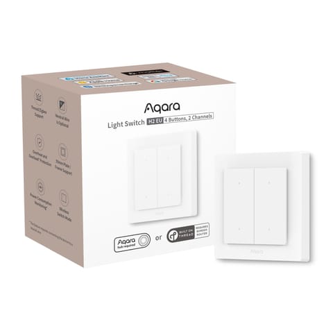 ⁨AQARA LIGHT SWITCH H2 EU (4 BUTTONS, 2 CHANNELS) - OFFLINE⁩ w sklepie Wasserman.eu