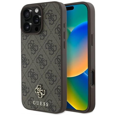 ⁨Etui Guess HC PU 4G Small 4G and Classic do iPhone 16 Pro MagSafe brązowy⁩ w sklepie Wasserman.eu