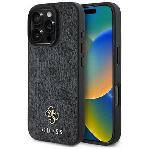 ⁨Etui Guess HC PU 4G Small 4G and Classic do iPhone 16 Pro Max MagSafe czarny⁩ w sklepie Wasserman.eu