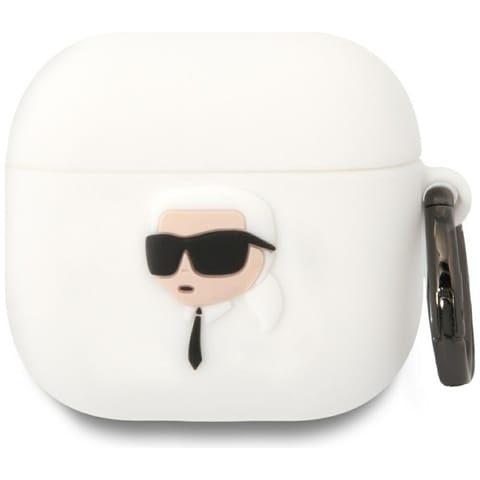 ⁨Etui Karl Lagerfeld 3D Silicone NFT do   AirPods 4 biały⁩ w sklepie Wasserman.eu