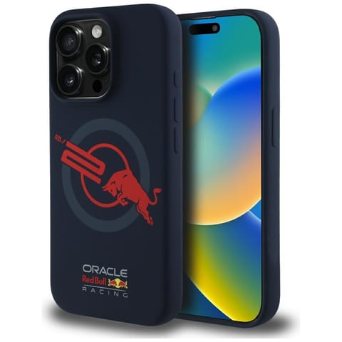 ⁨Etui Red Bull HC Silicone ORBR20 Logo     Red Lining do iPhone 15 Pro MagSafe granatowy⁩ w sklepie Wasserman.eu