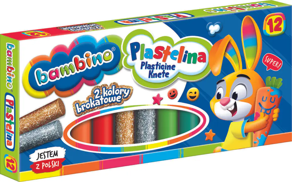 ⁨BAMBINO Classic plasticine 12 colors⁩ at Wasserman.eu